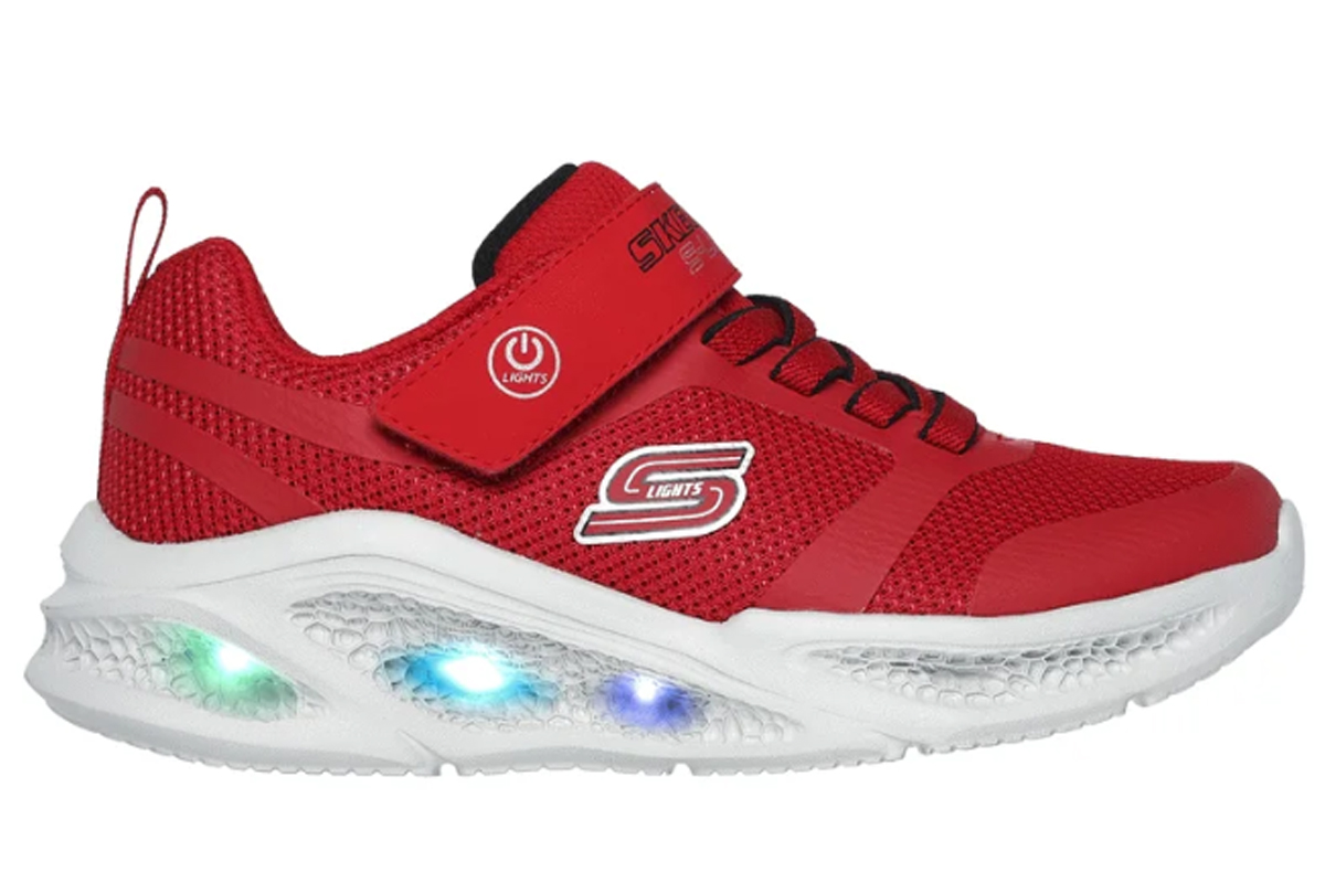 SKECHERS Lighted Gore & Strap Sneaker Multi Color Lights 401675L-RDBK